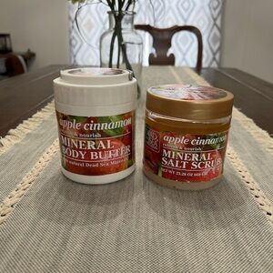 (2) Dead Sea Collection Apple Cinnamon Mineral Body Butter W/Salt Scrub New